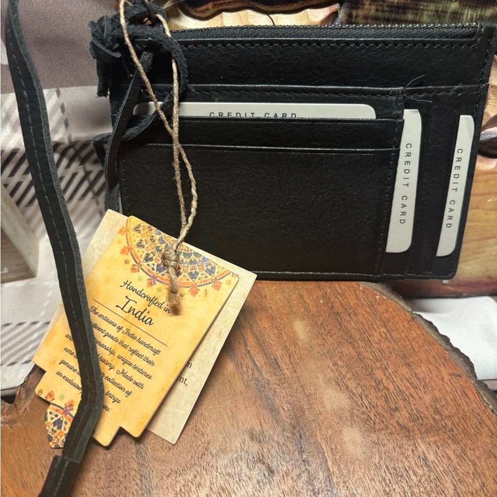 Black Leather Card Holder